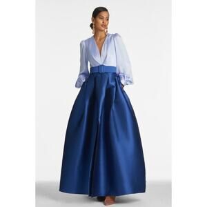 Sachin & Babi Womens Zoe Gown 10 Periwinkle Blue Colorblock Formal No Belt